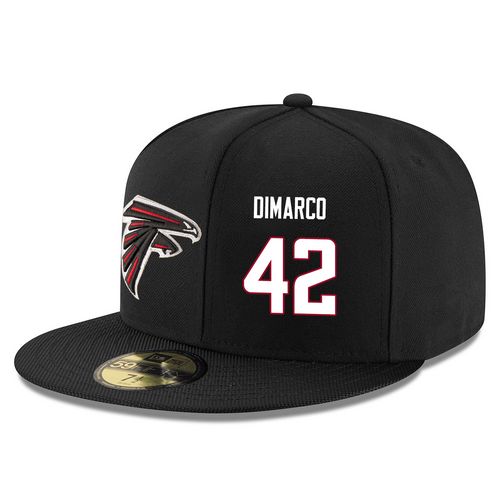 NFL Atlanta Falcons #42 Patrick DiMarco Elite Stitched Snapback Adjustable Player Hat - Black/White